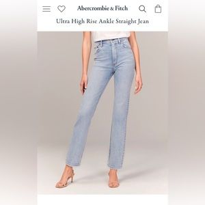 Abercrombie Ultra High Rise Ankle Straight Jean